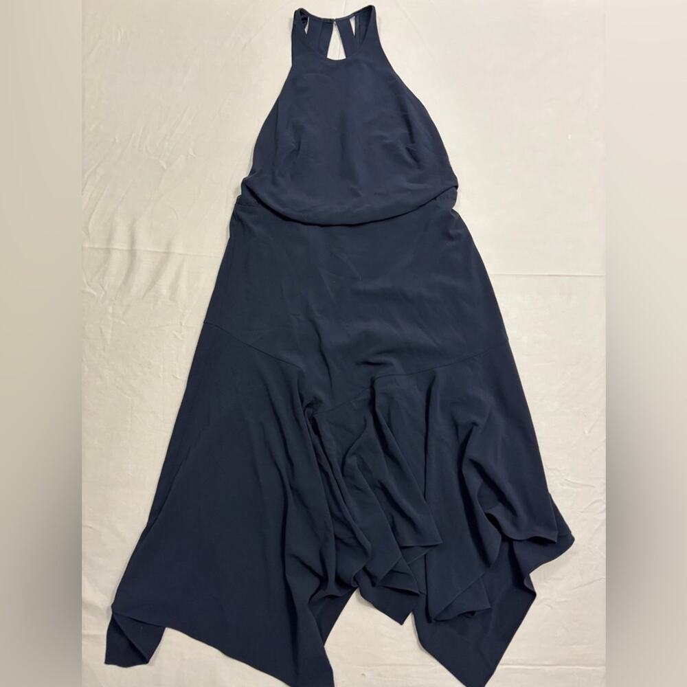 Halston Heritage Women’s Black Backless Asymmetrical Hem Dress Size 10